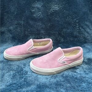 Vans Classic Pink Suede Slip-On Shoes